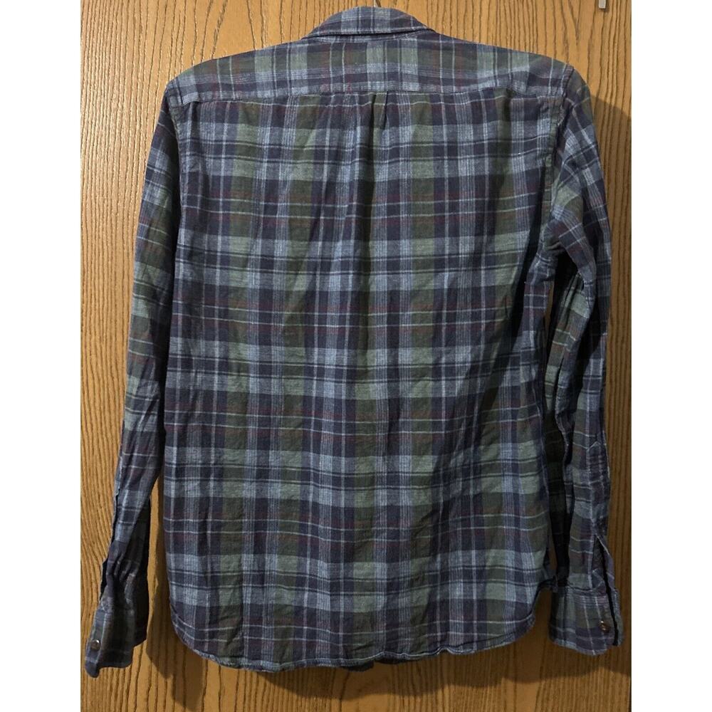 J Crew Shirt Mens Slim Fit Homespun Blue Red Plaid Long Sleeve Button Down Sz S - Picture 2 of 7